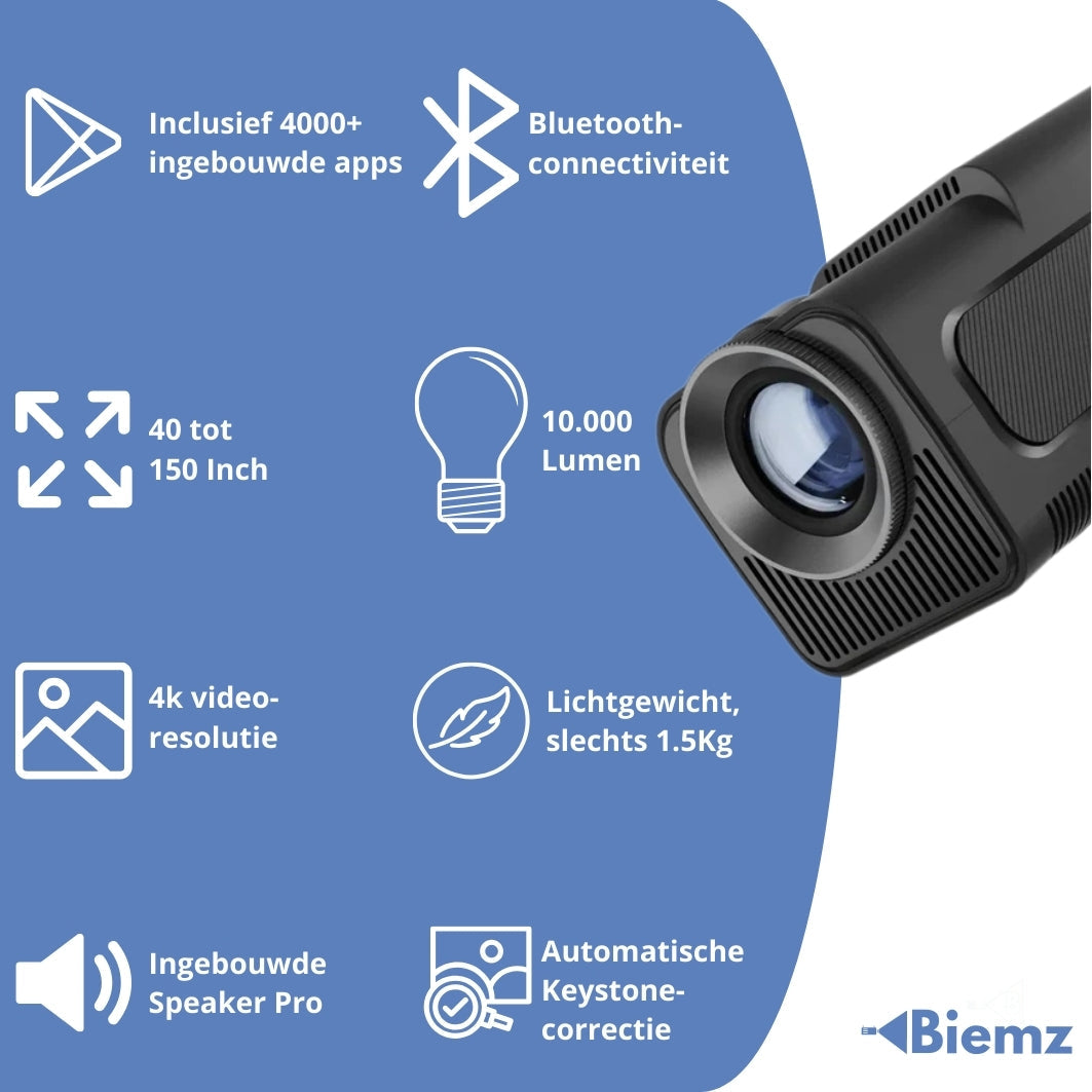 Biemz™ Pro - 180° Draagbare Projector met WiFi