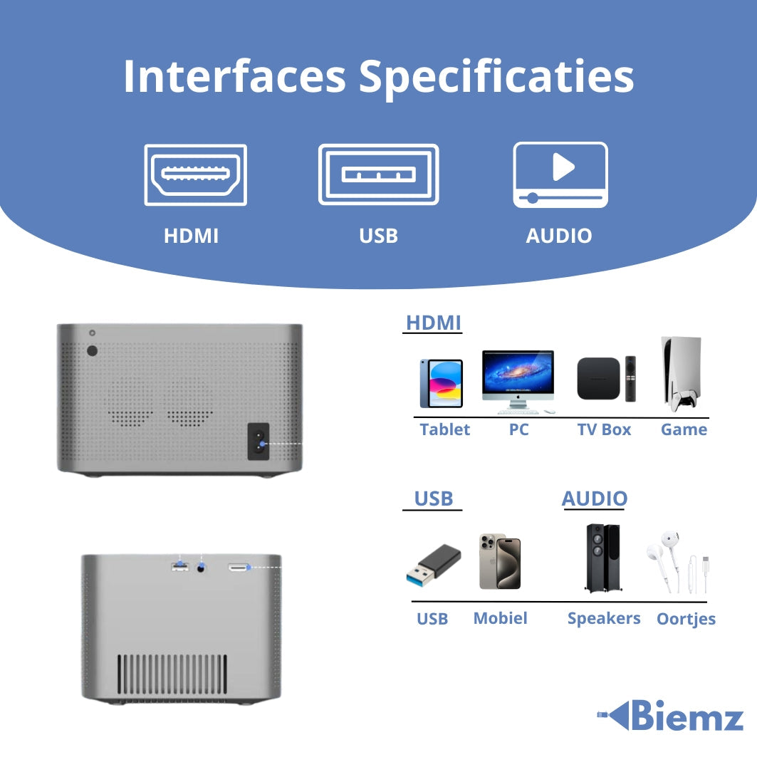 Biemz™ Ultra - Draagbare Projector met WiFi