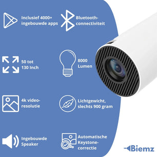 Biemz™ - 180° Draagbare Projector met WiFi